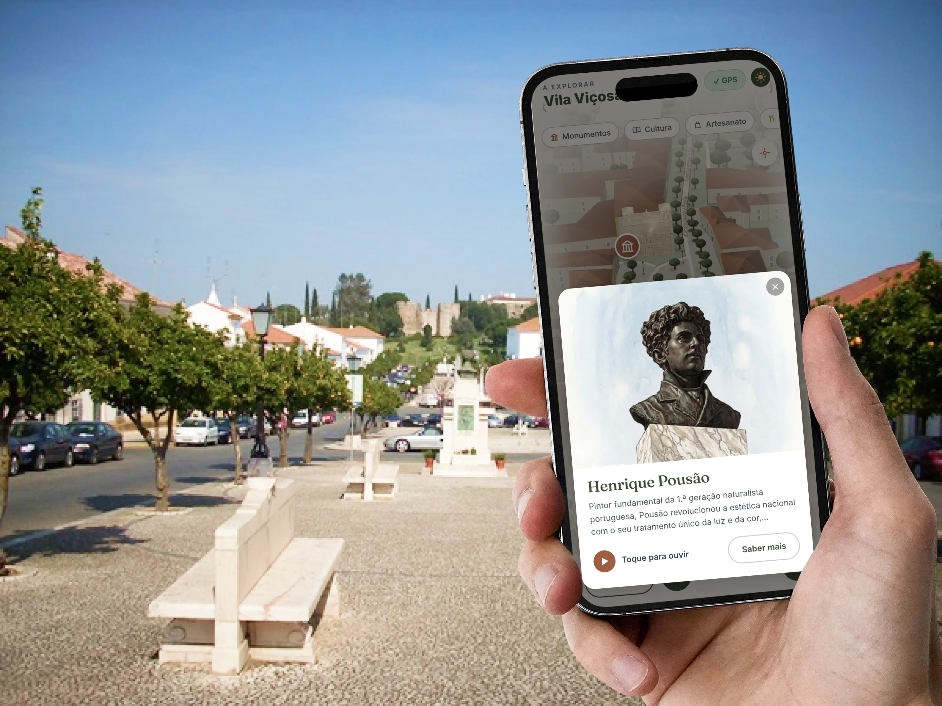 The unlock moment — proximity triggers the story